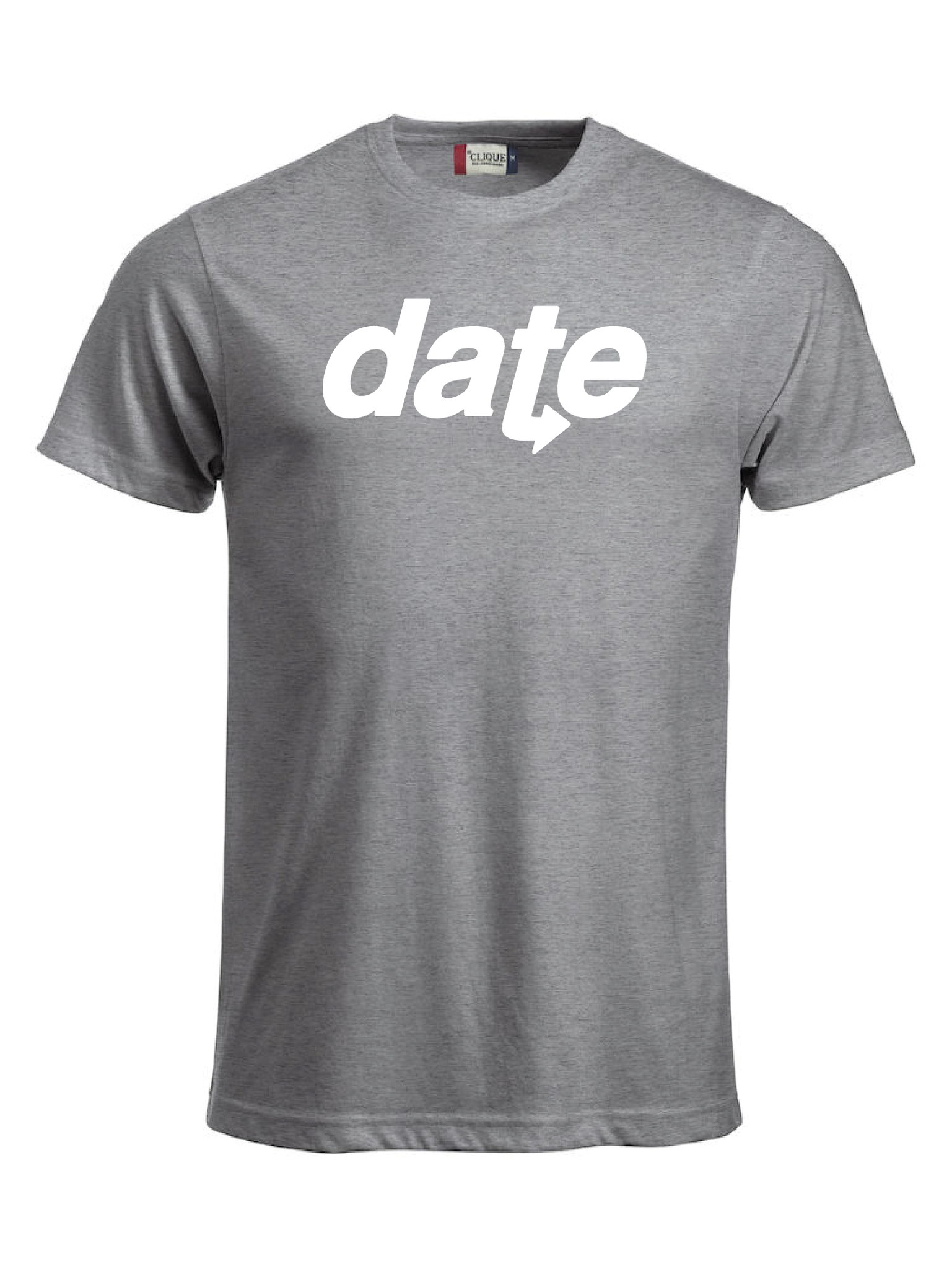 Grå T-shirt "DATE" vit