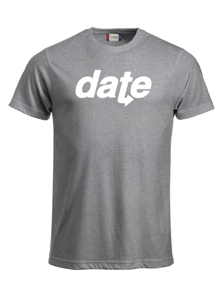 Grå T-shirt "DATE" vit