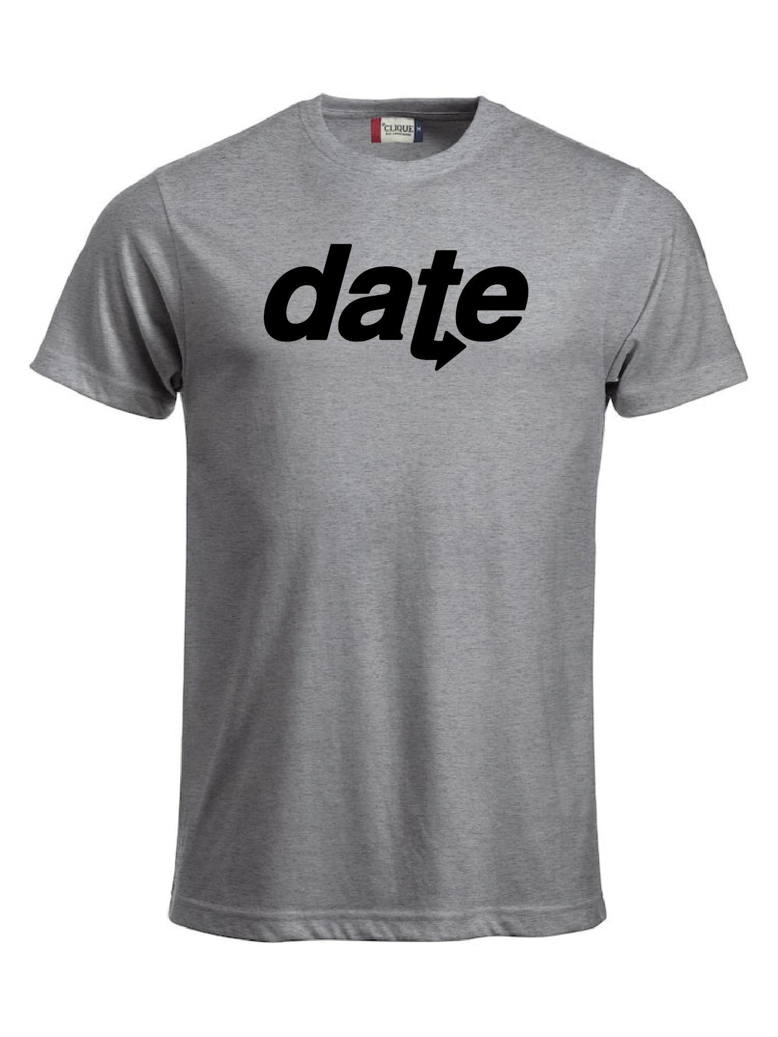 Grå T-shirt "DATE" svart