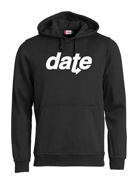 Svart Hoodtröja "DATE"