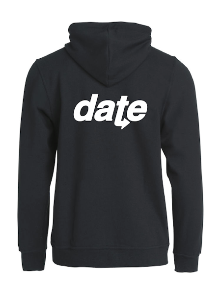 Svart Hoodjacka "DATE" rygg