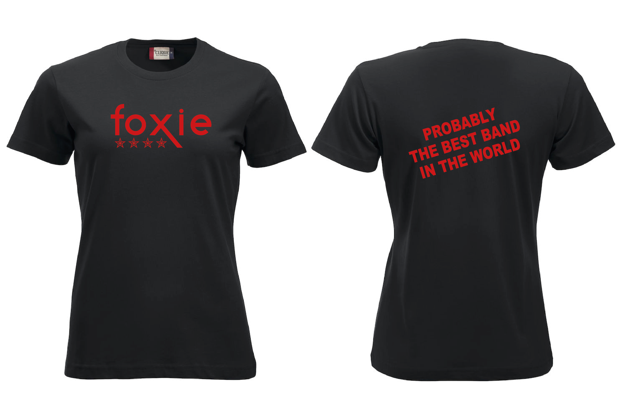 Svart Dam T-shirt "FOXIE probably"