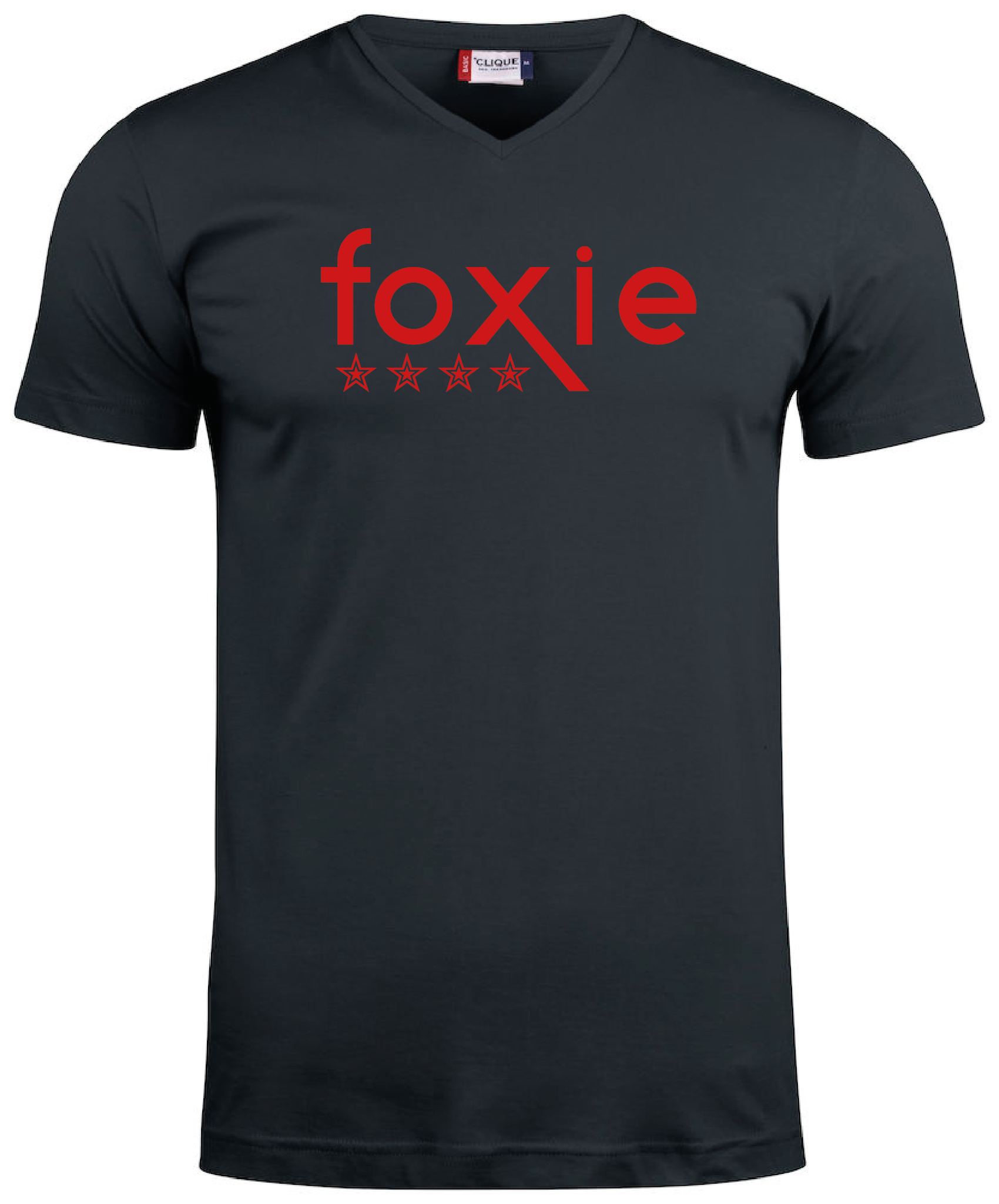 Svart V-hals T-shirt "FOXIE"