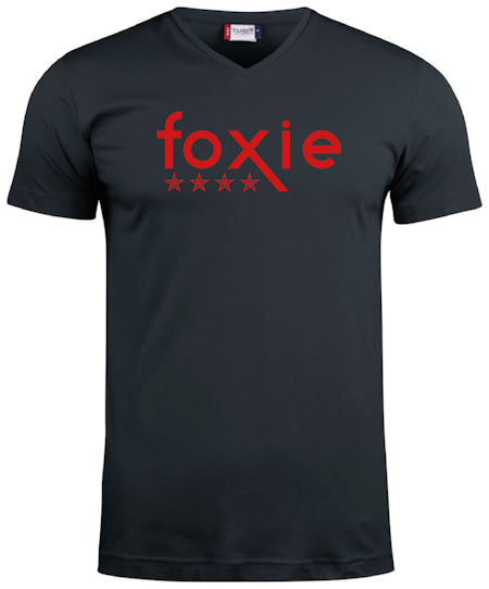 Svart V-hals T-shirt "FOXIE"