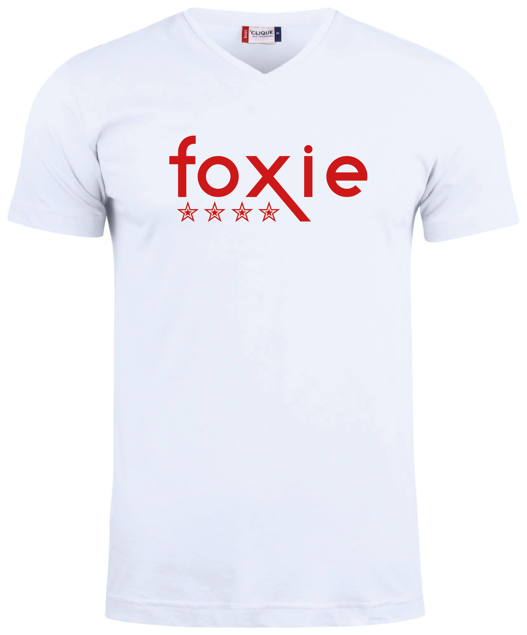 Vit V-hals T-shirt "FOXIE"