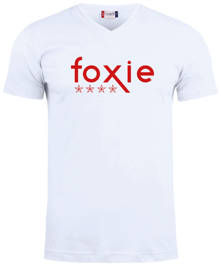 Vit V-hals T-shirt "FOXIE"