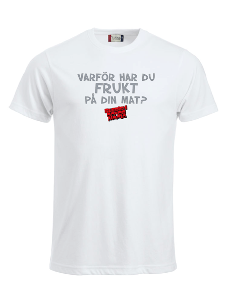 Vit T-shirt "SDM Frukt"