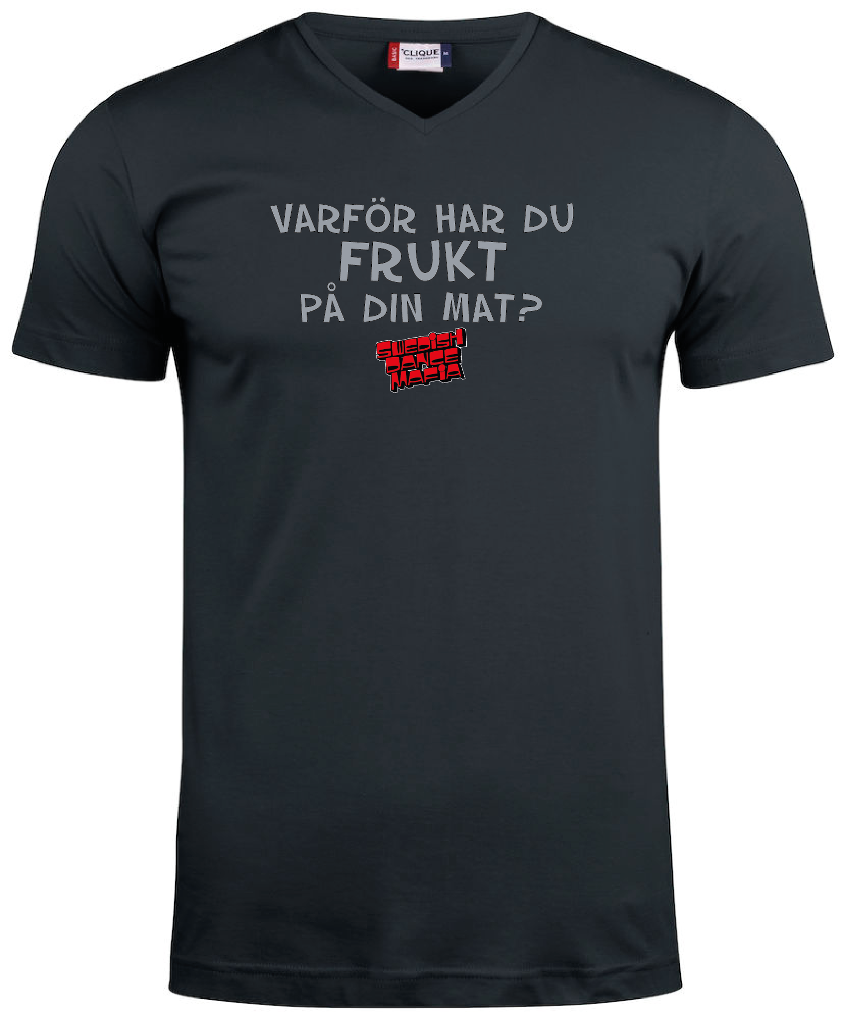 Svart V-hals T-shirt "SDM Frukt"