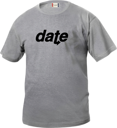 Grå Junior T-shirt "DATE" svart