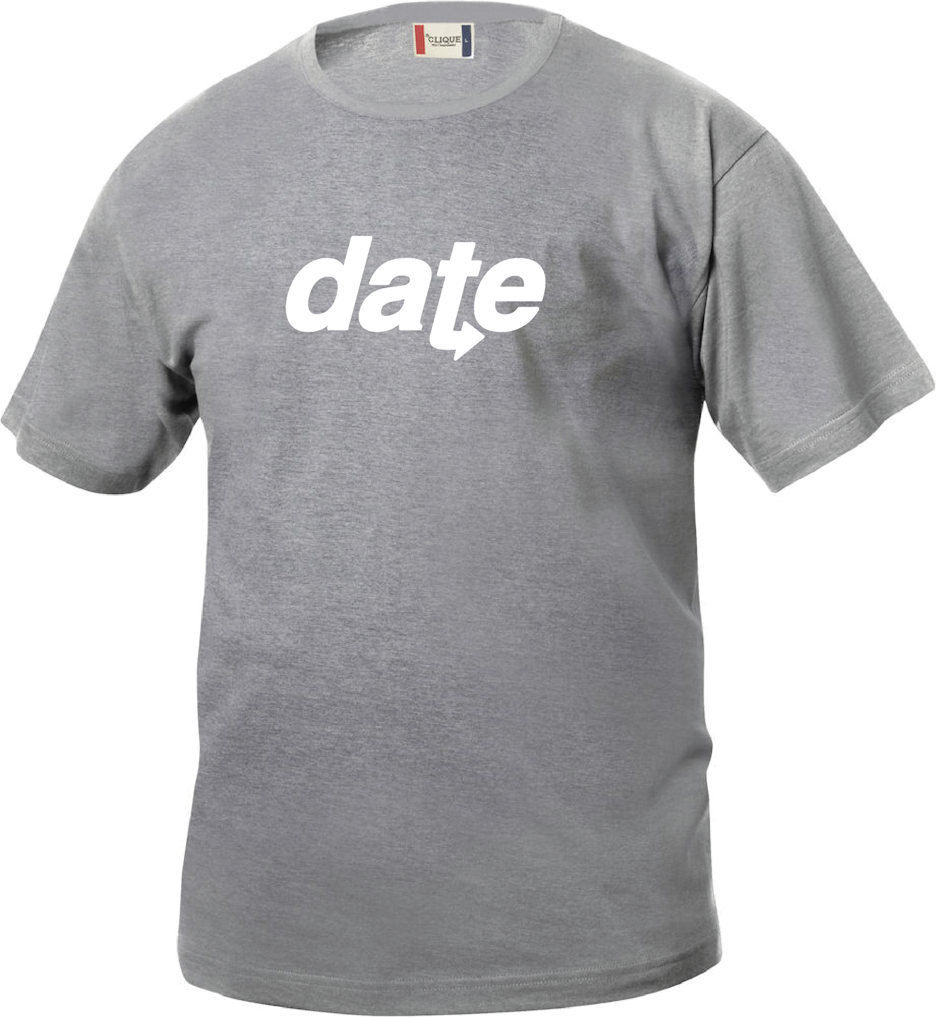 Grå Junior T-shirt "DATE" vit