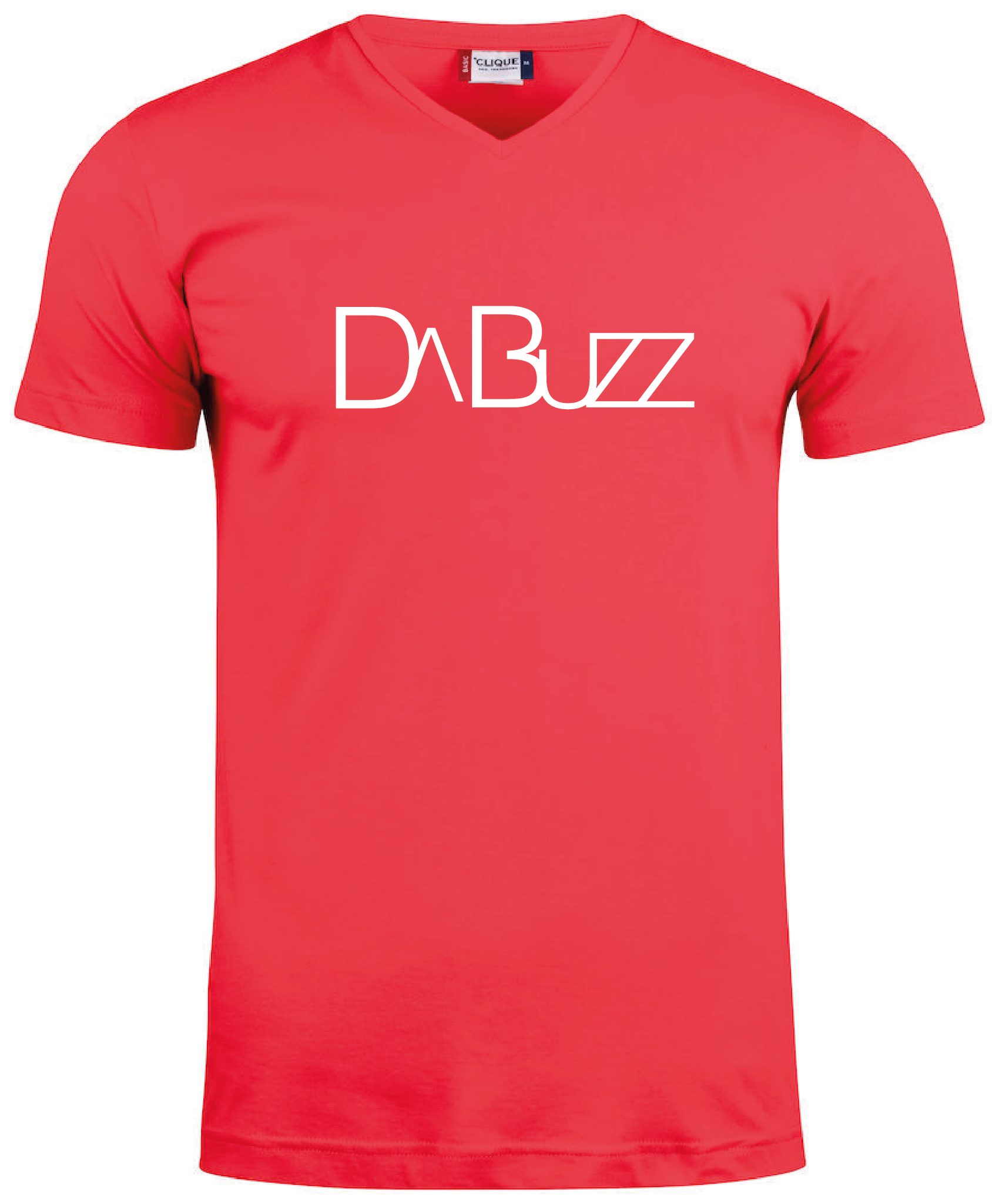 Röd V-hals T-shirt "DaBuzz"