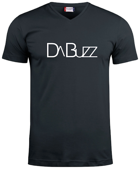 Svart V-hals T-shirt "DaBuzz"