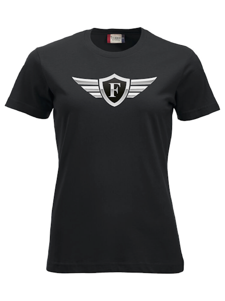 Svart Dam T-shirt "FOXIE Wings"