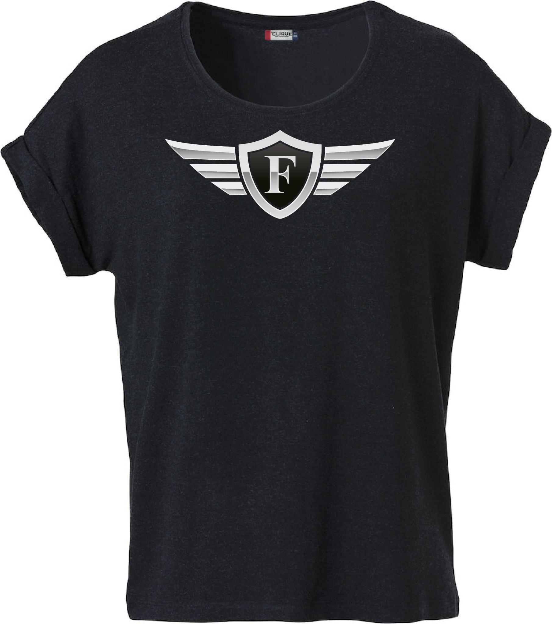 Svart Dam T-shirt Katy "FOXIE Wings"