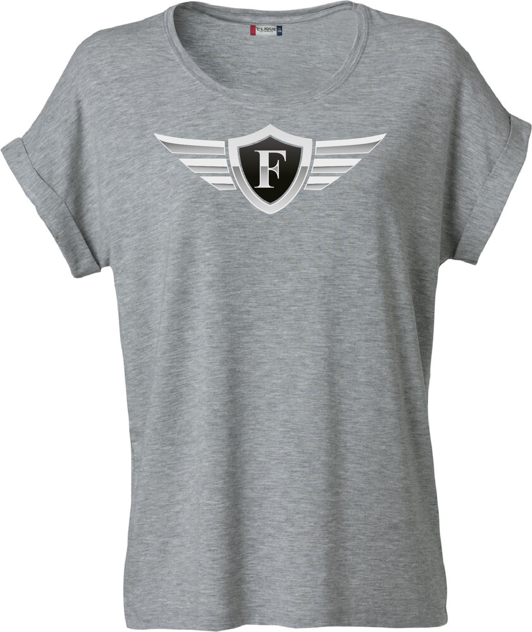 Grå Dam T-shirt Katy "FOXIE Wings"