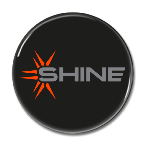 Magnet "SHINE Logo" 44mm svart