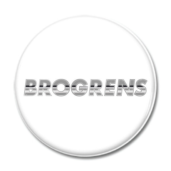 KNAPP "BROGRENS Logo" 44mm vit