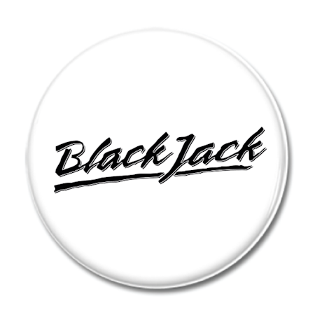 Magnet "Black Jack Logo" 44mm vit