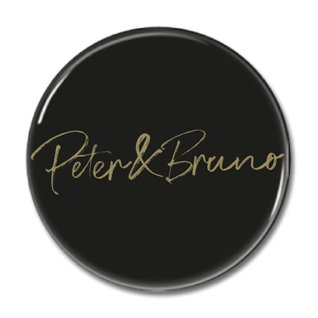 Magnet "Peter & Bruno Logo" 44mm svart