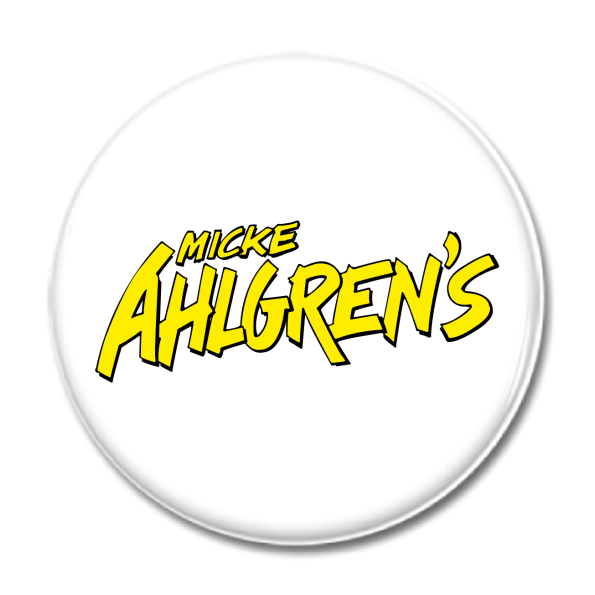 Magnet "Micke Ahlgrens Logo" 44mm vit