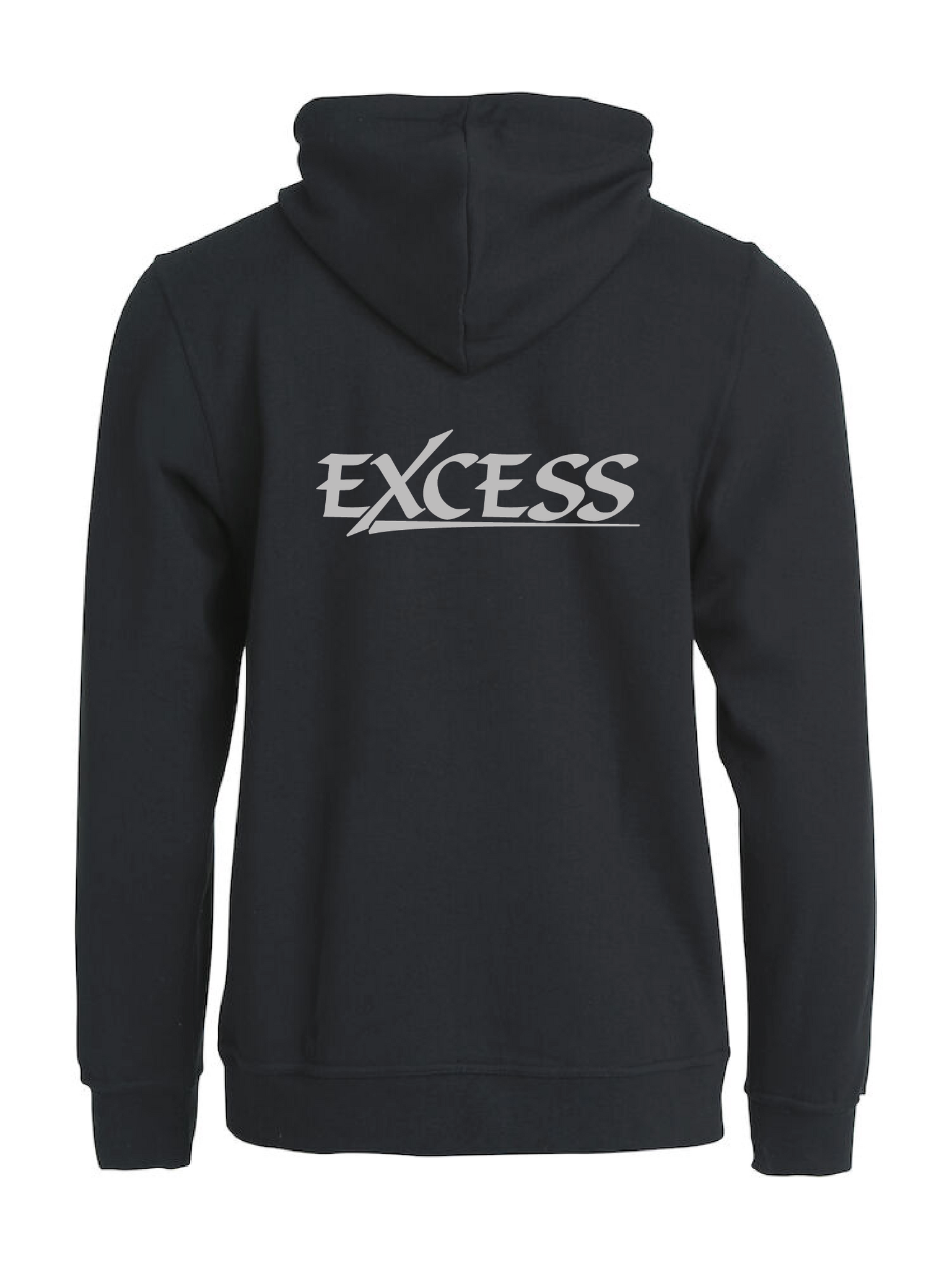 Svart HOODJACKA "EXCESS" rygg