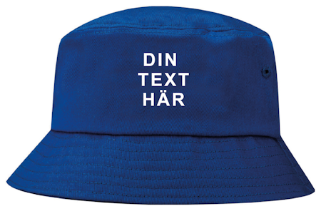 Blå Solhatt "Egen text"