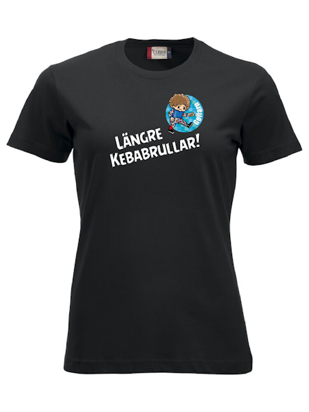 Svart Dam T-shirt "GOILARN Kebabrulle"