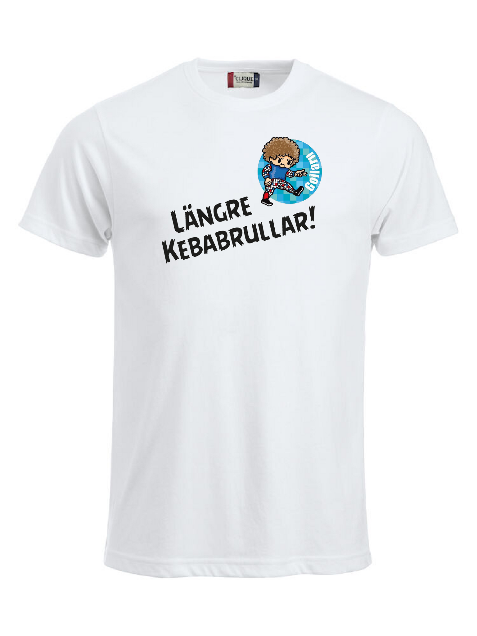 Vit T-shirt "GOILARN Kebabrulle"