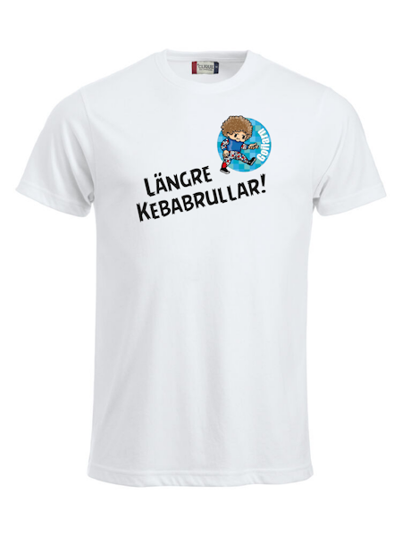 Vit T-shirt "GOILARN Kebabrulle"