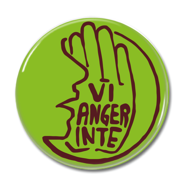 Magnet "Vi Anger Inte" 44mm Grönsvart