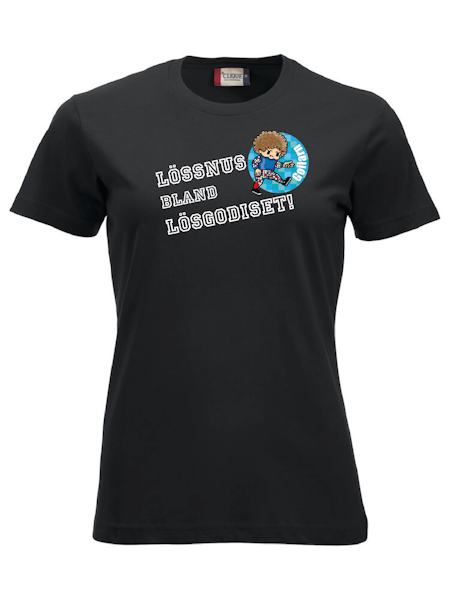 Svart Dam T-shirt "GOILARN Lössnus"