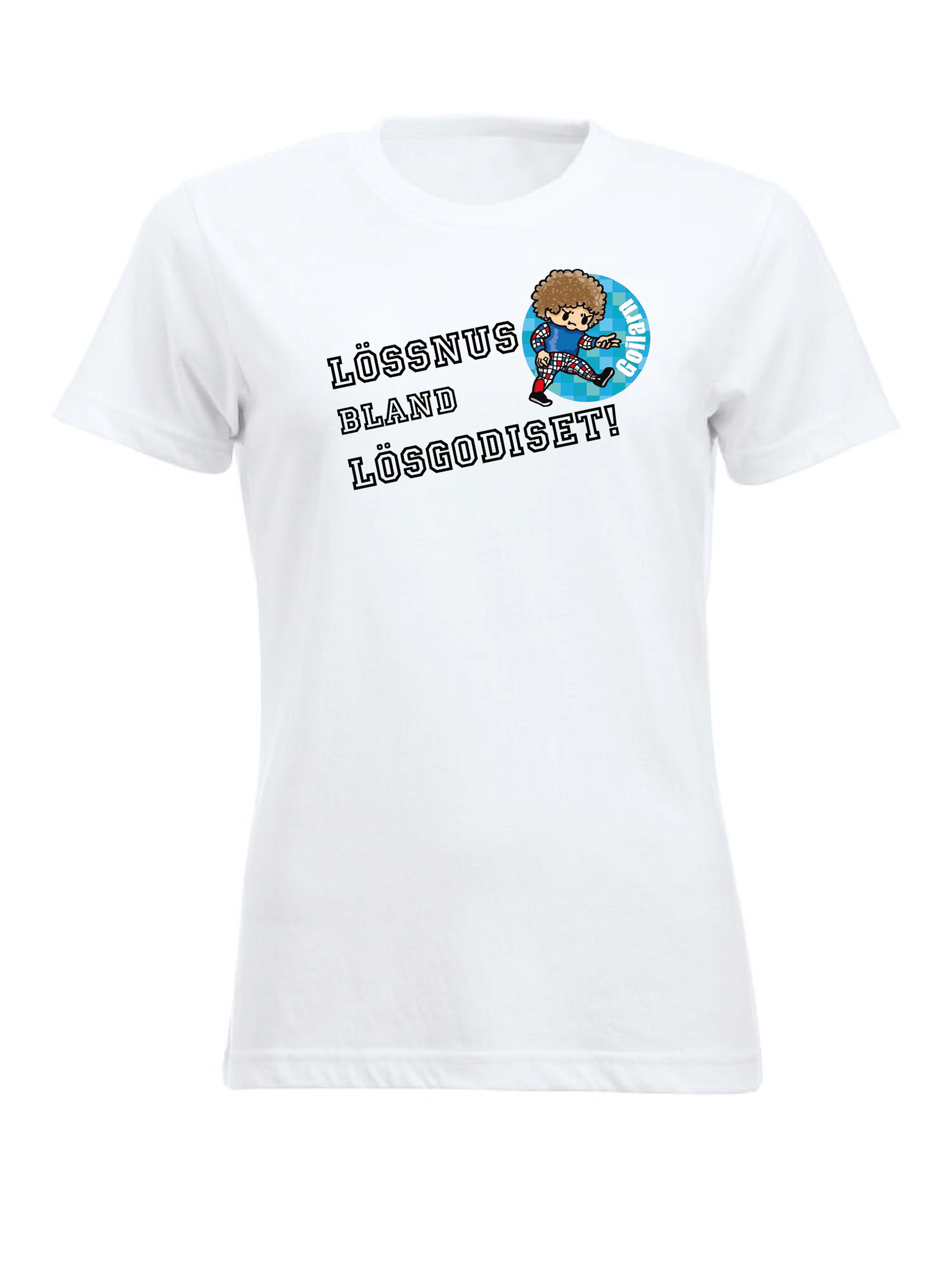 Vit Dam T-shirt "GOILARN Lössnus"