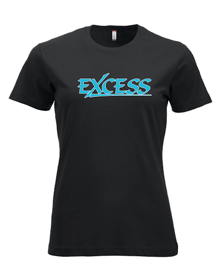 Svart Dam T-shirt "EXCESS" turkos