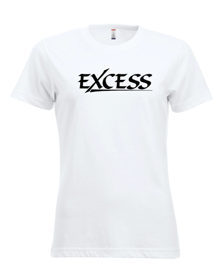 Vit Dam T-shirt "EXCESS" svart