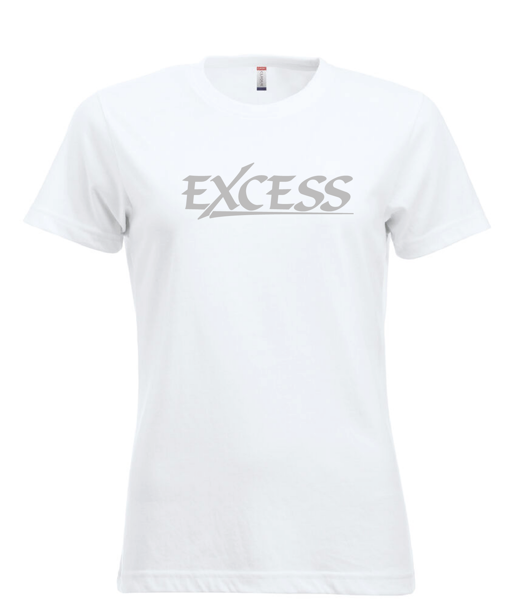 Vit Dam T-shirt "EXCESS" grå