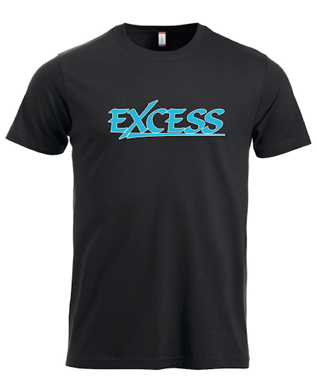 Svart T-shirt "EXCESS" turkos
