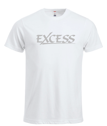 Vit T-shirt "EXCESS" grå