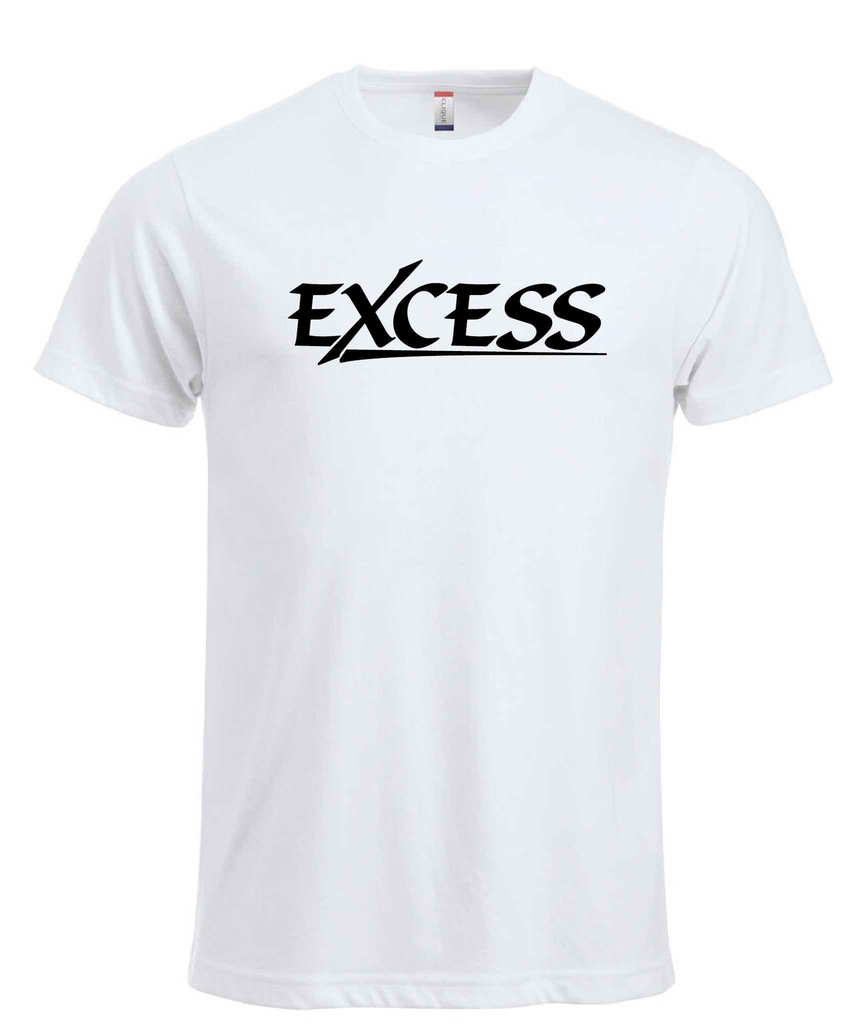 Vit T-shirt "EXCESS" svart