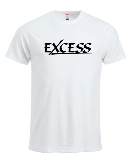 Vit T-shirt "EXCESS" svart