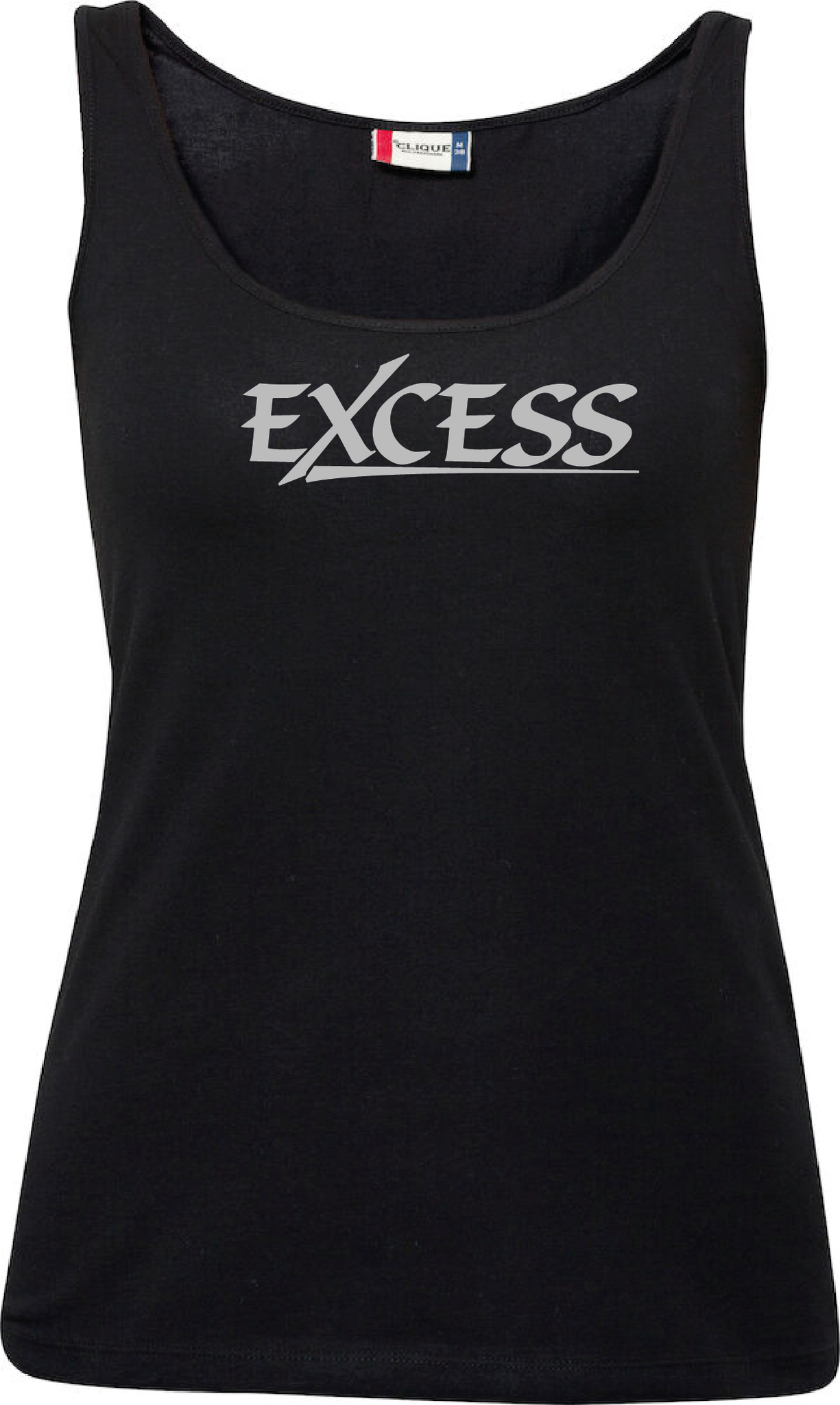Svart Dam Tank Top "EXCESS" grå
