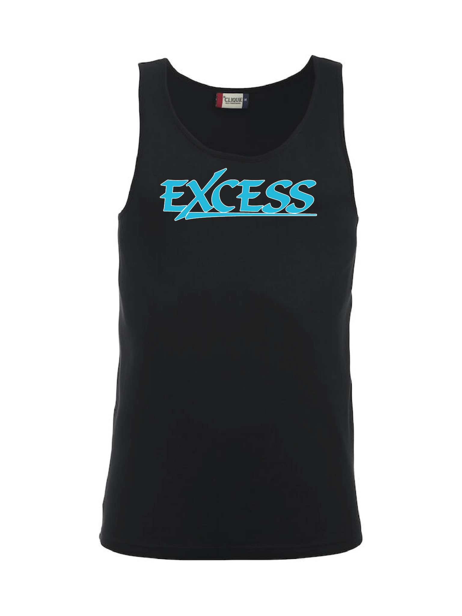 Svart Tank Top "EXCESS" turkos
