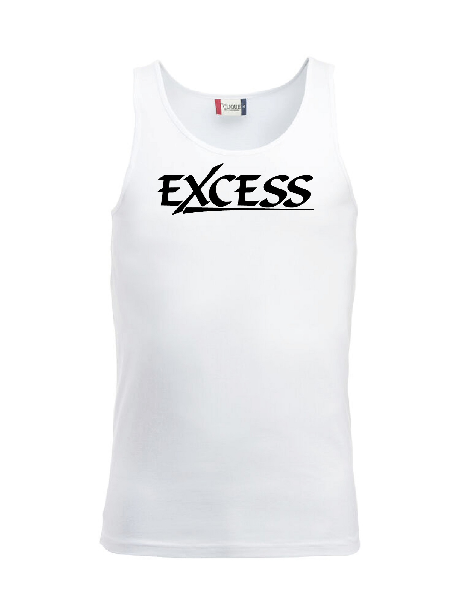 Vit Tank Top "EXCESS" svart