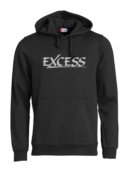 Svart HOODTRÖJA "EXCESS" grå