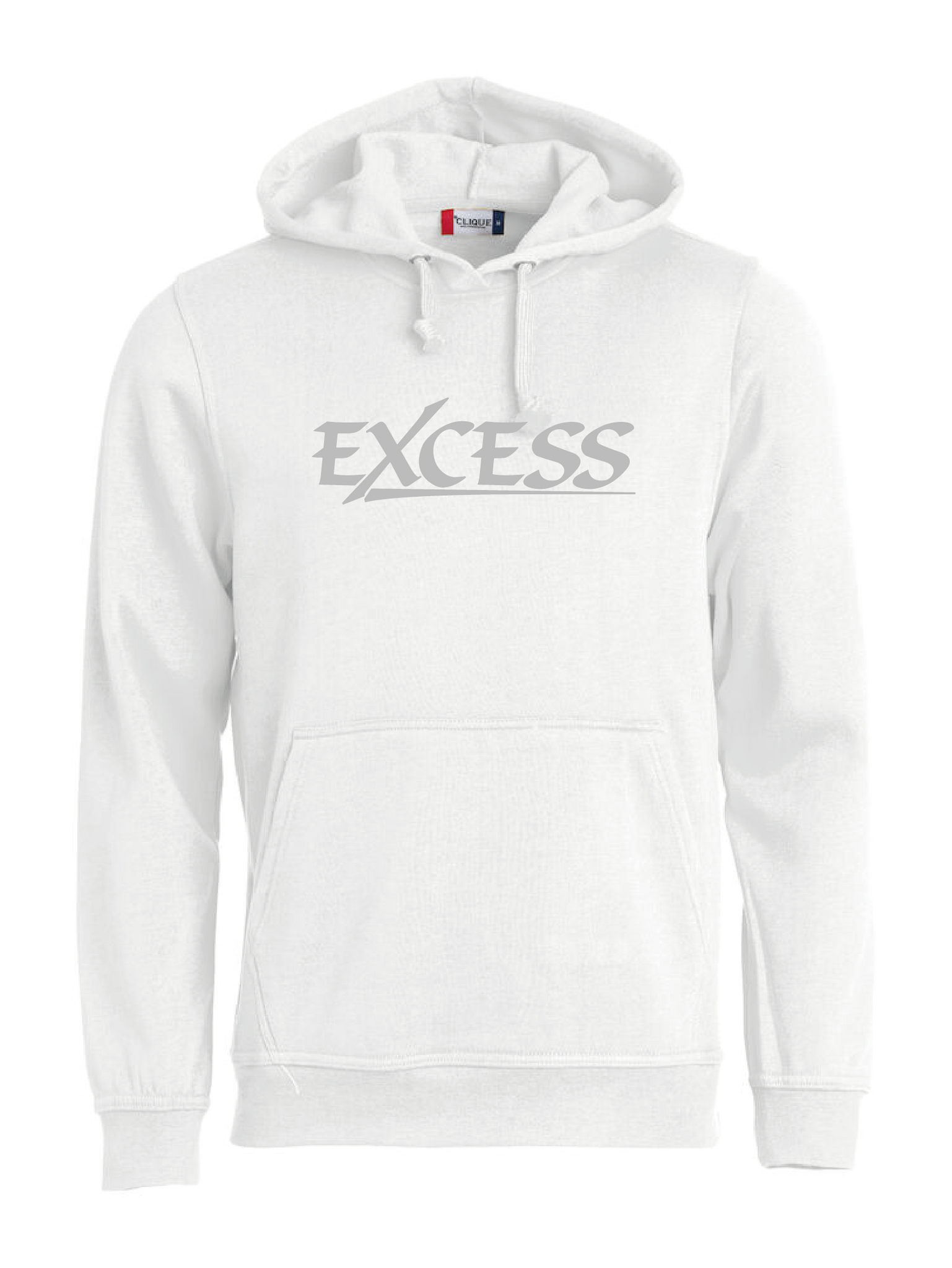 Vit HOODTRÖJA "EXCESS" grå
