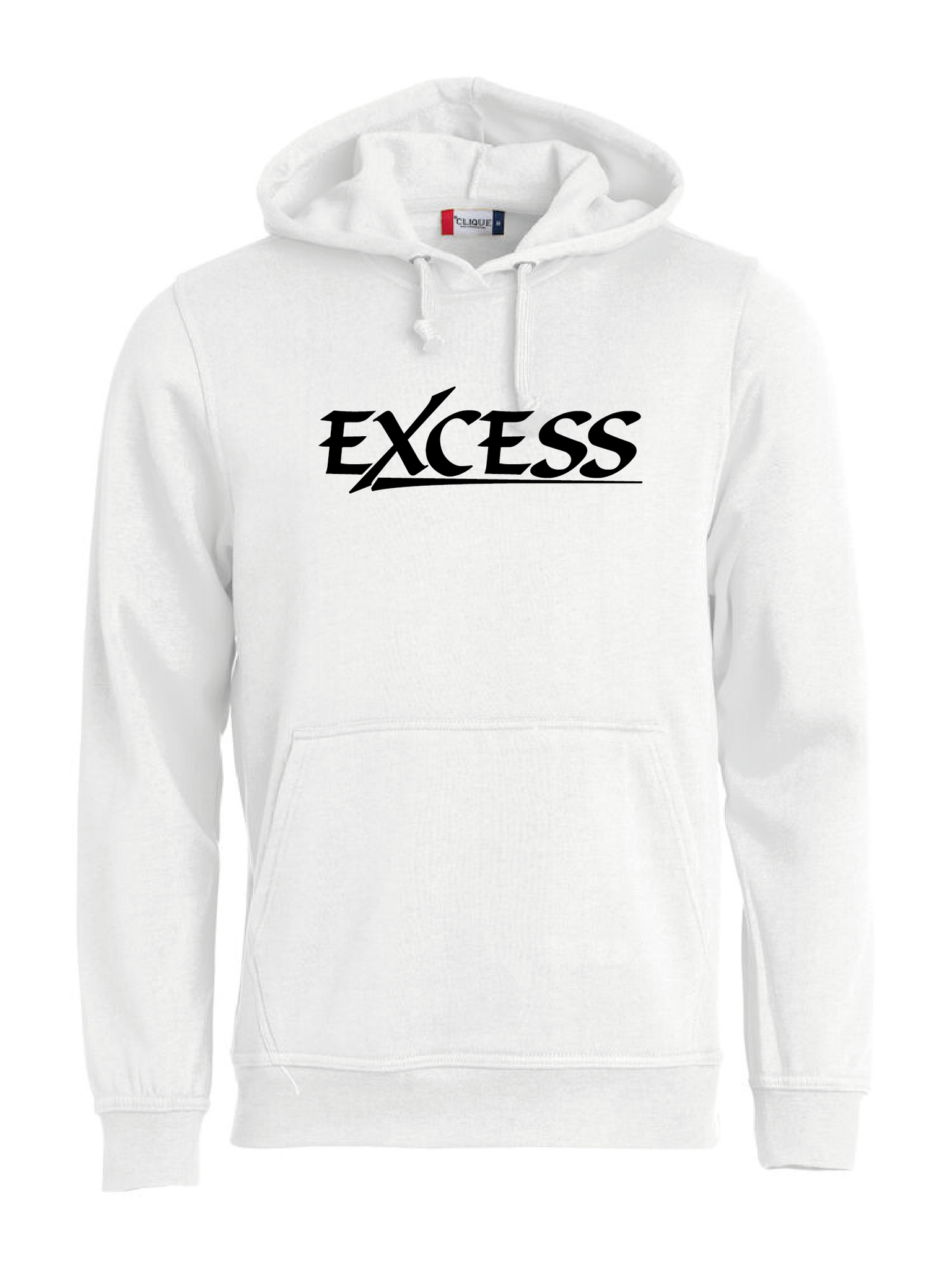 Vit HOODTRÖJA "EXCESS" svart