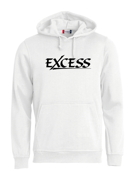 Vit HOODTRÖJA "EXCESS" svart