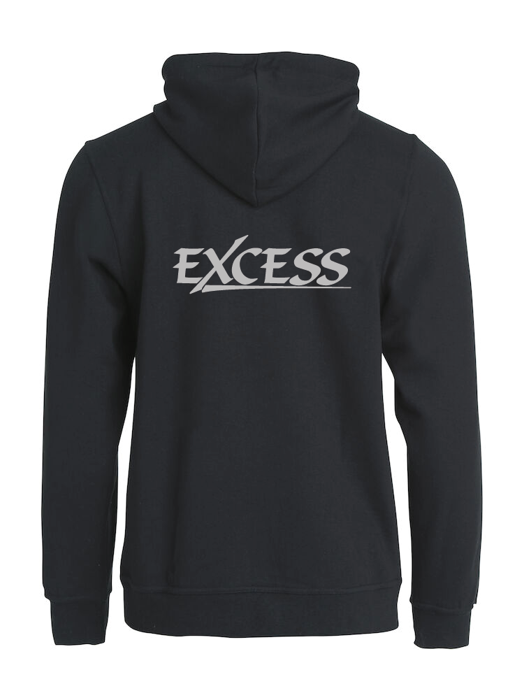 Svart HOODJACKA "EXCESS" grå rygg