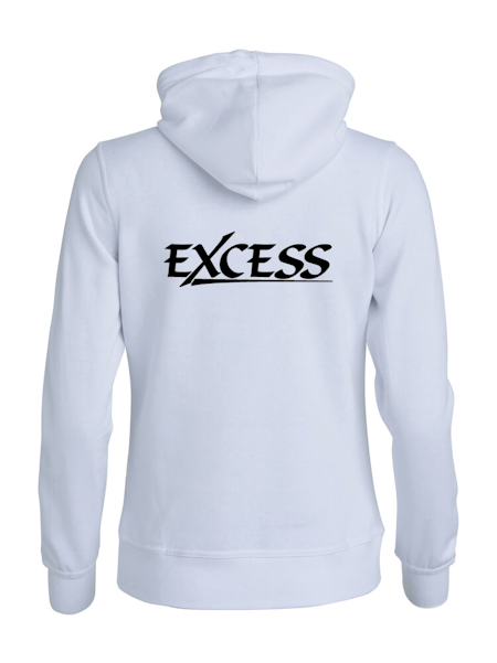 Vit Dam Hoodjacka "EXCESS" svart rygg