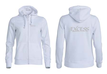 Vit Dam HOODJACKA "EXCESS" grå  v.bröst & rygg