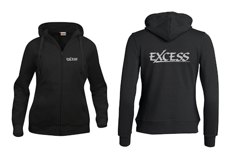 Svart Dam HOODJACKA "EXCESS"  grå v.bröst & rygg